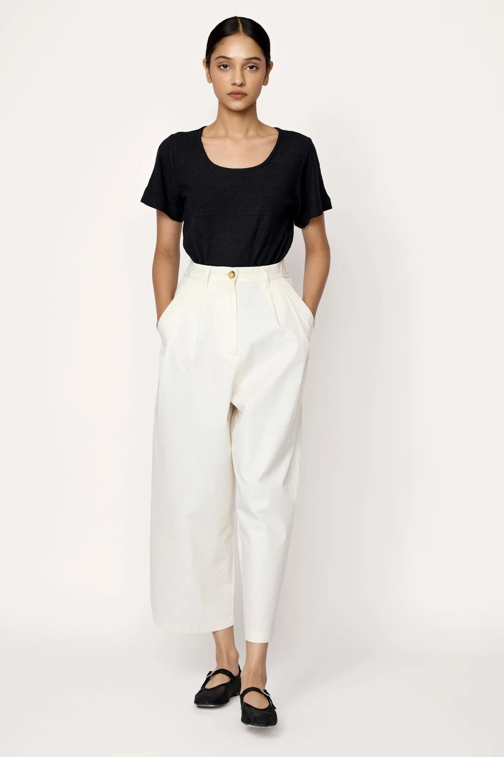 Boyfriend Pant Ivory Cotton