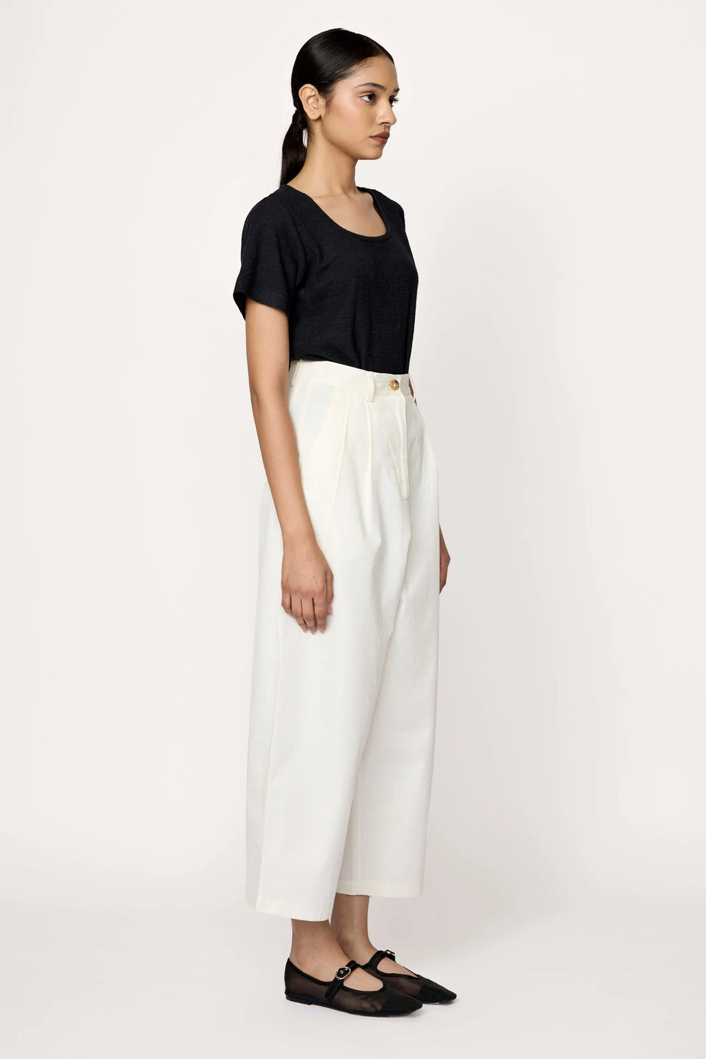 Boyfriend Pant Ivory Cotton