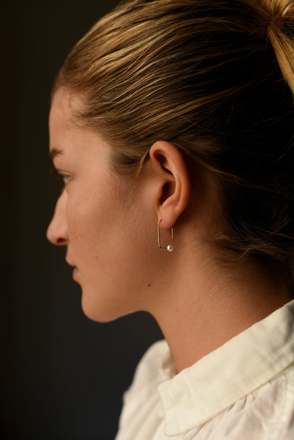 Earrings Threaders Pearl 14K Gold Filled