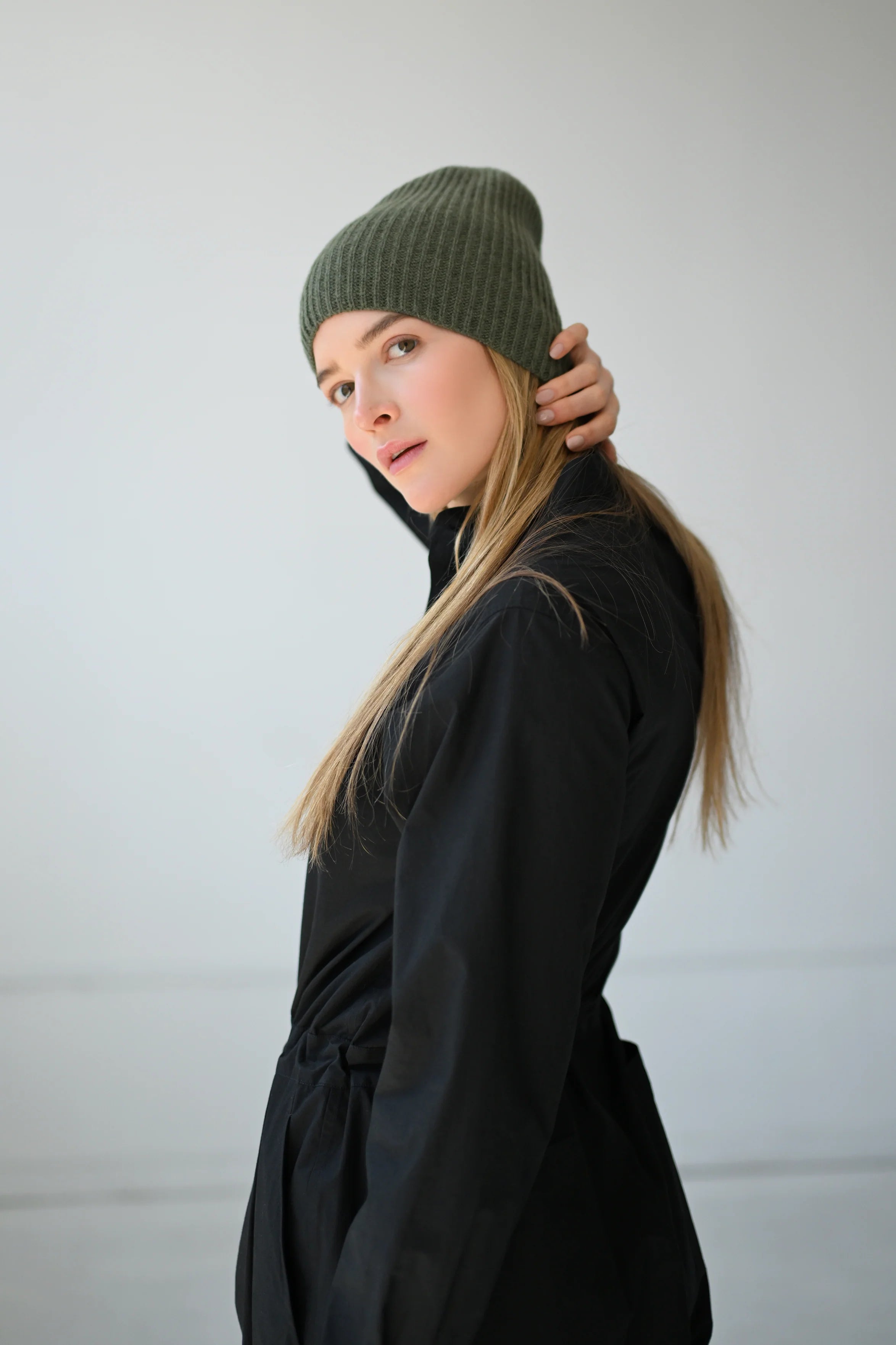 Beanie Cashmere: Olive