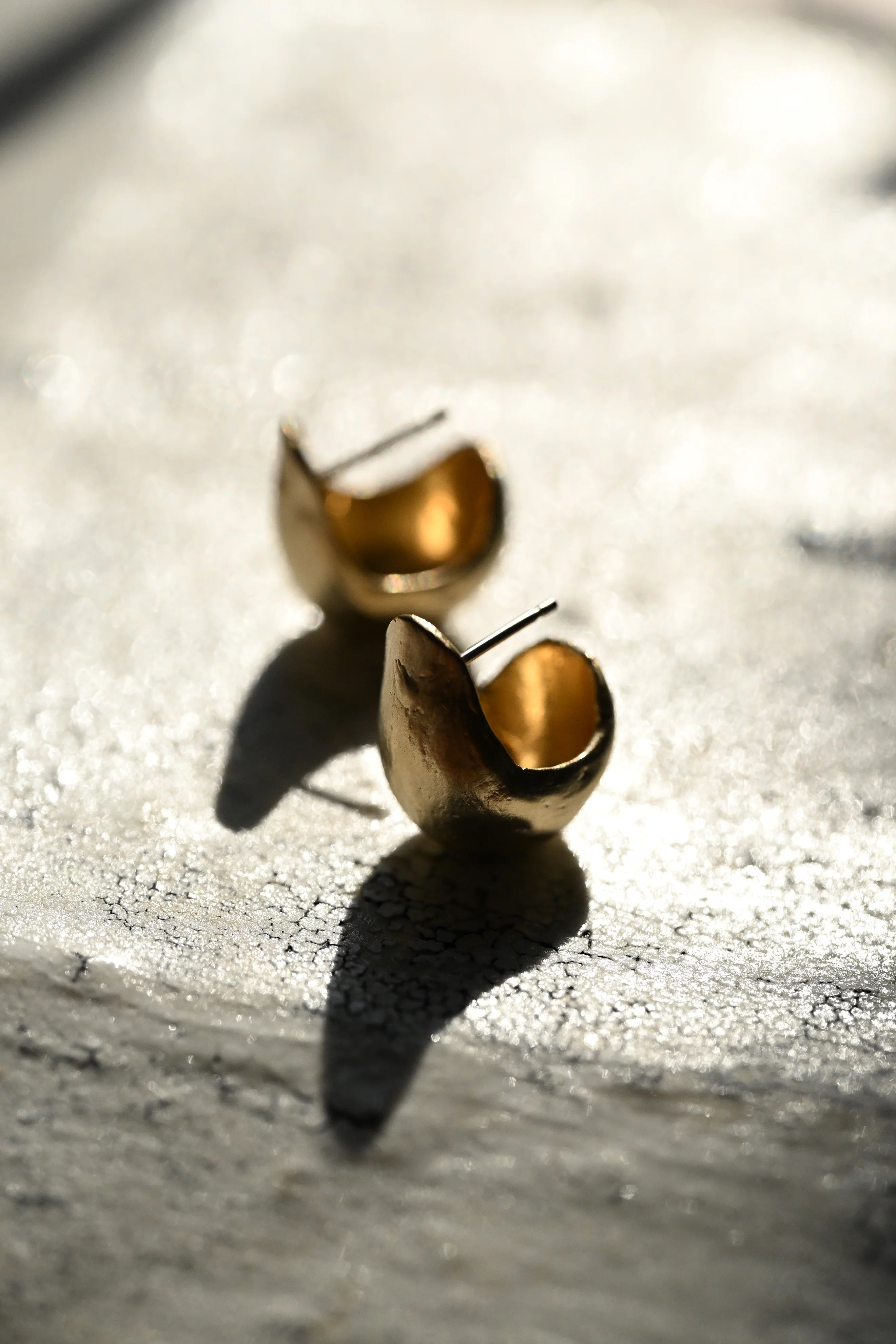 Earrings Studs Large Brass