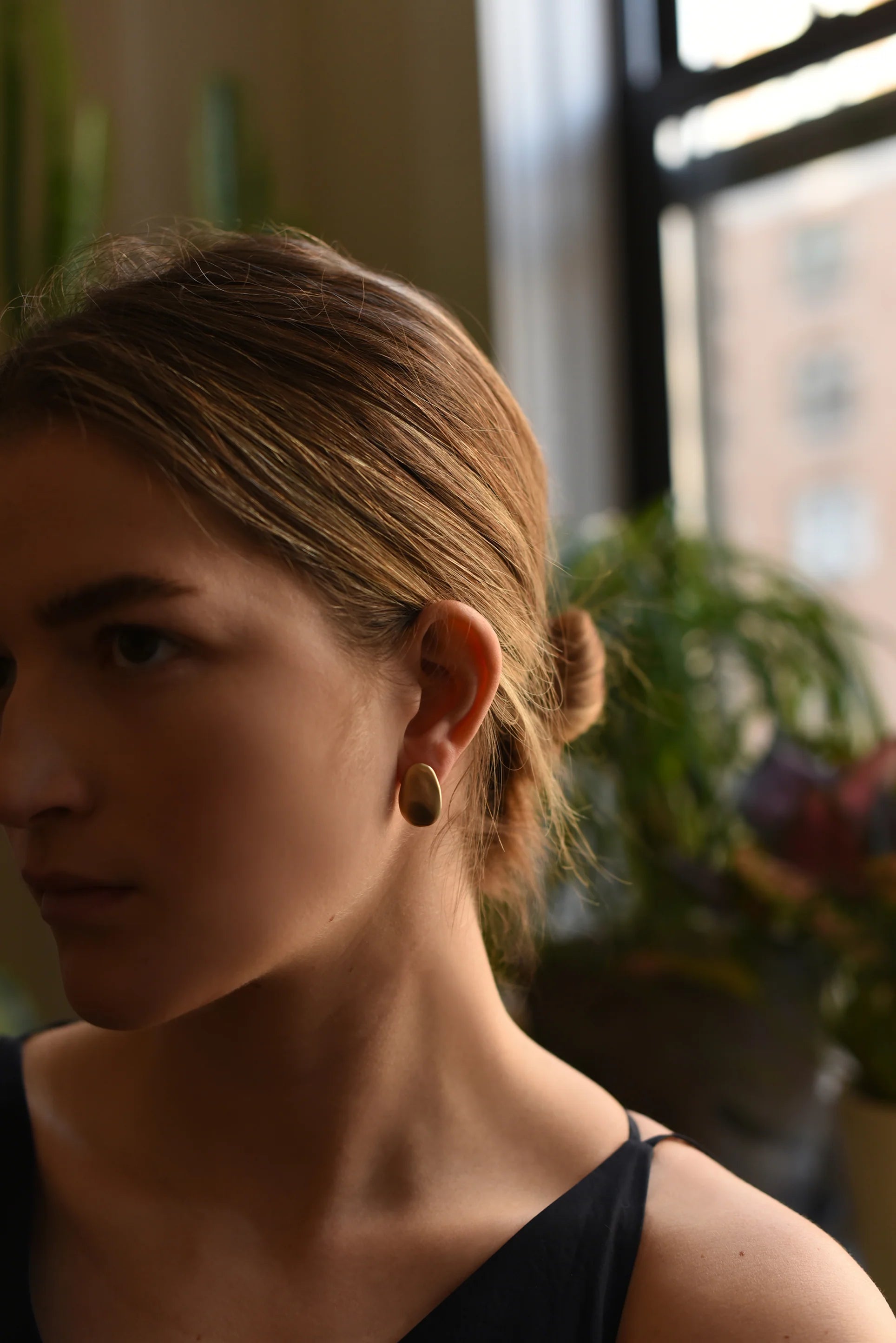 Earrings Studs Large Brass