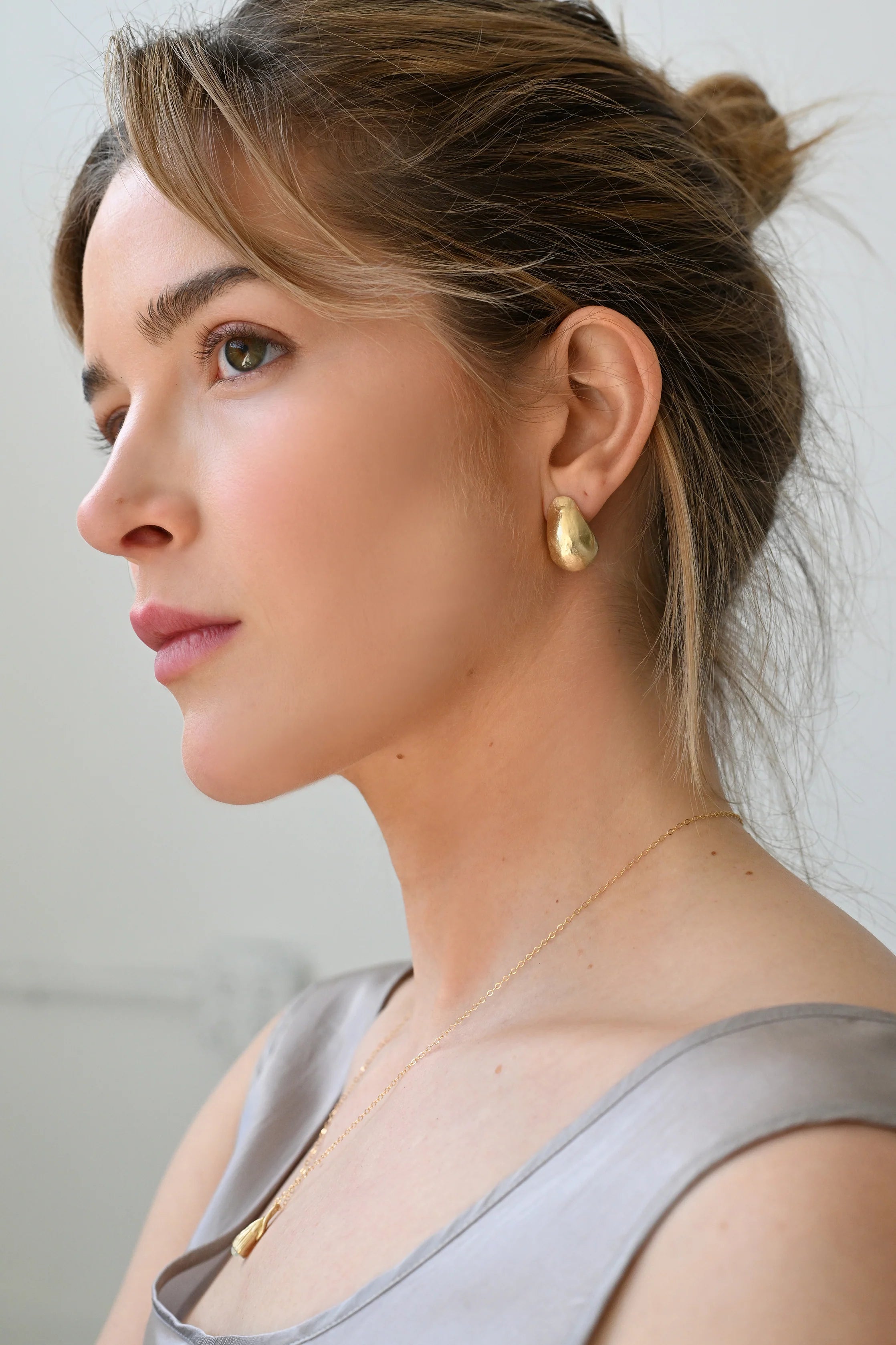 Earrings Studs Large Brass