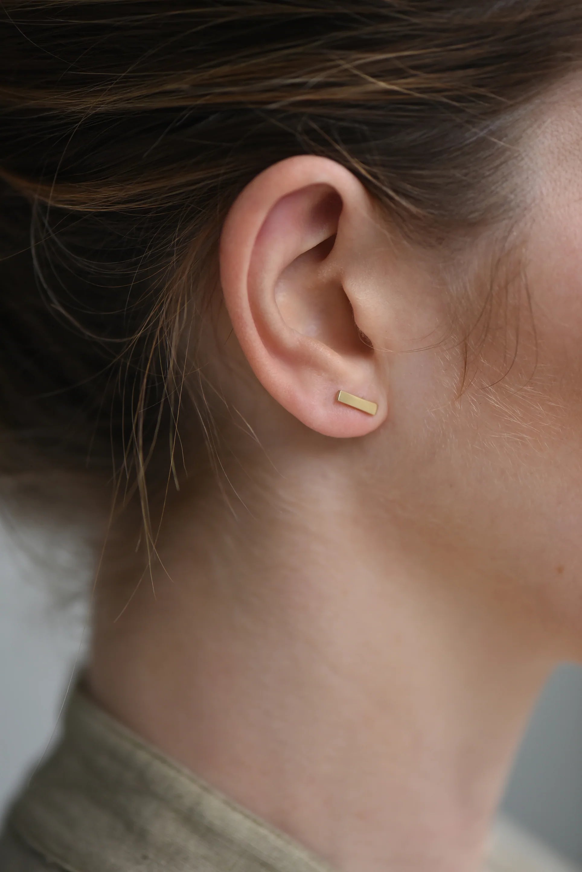 Earrings Studs Set of 4 Brass