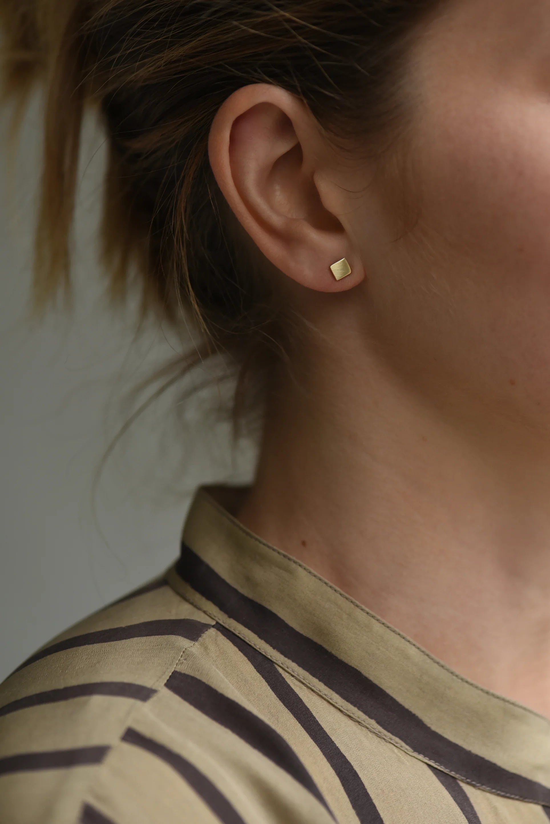 Earrings Studs Set of 4 Brass