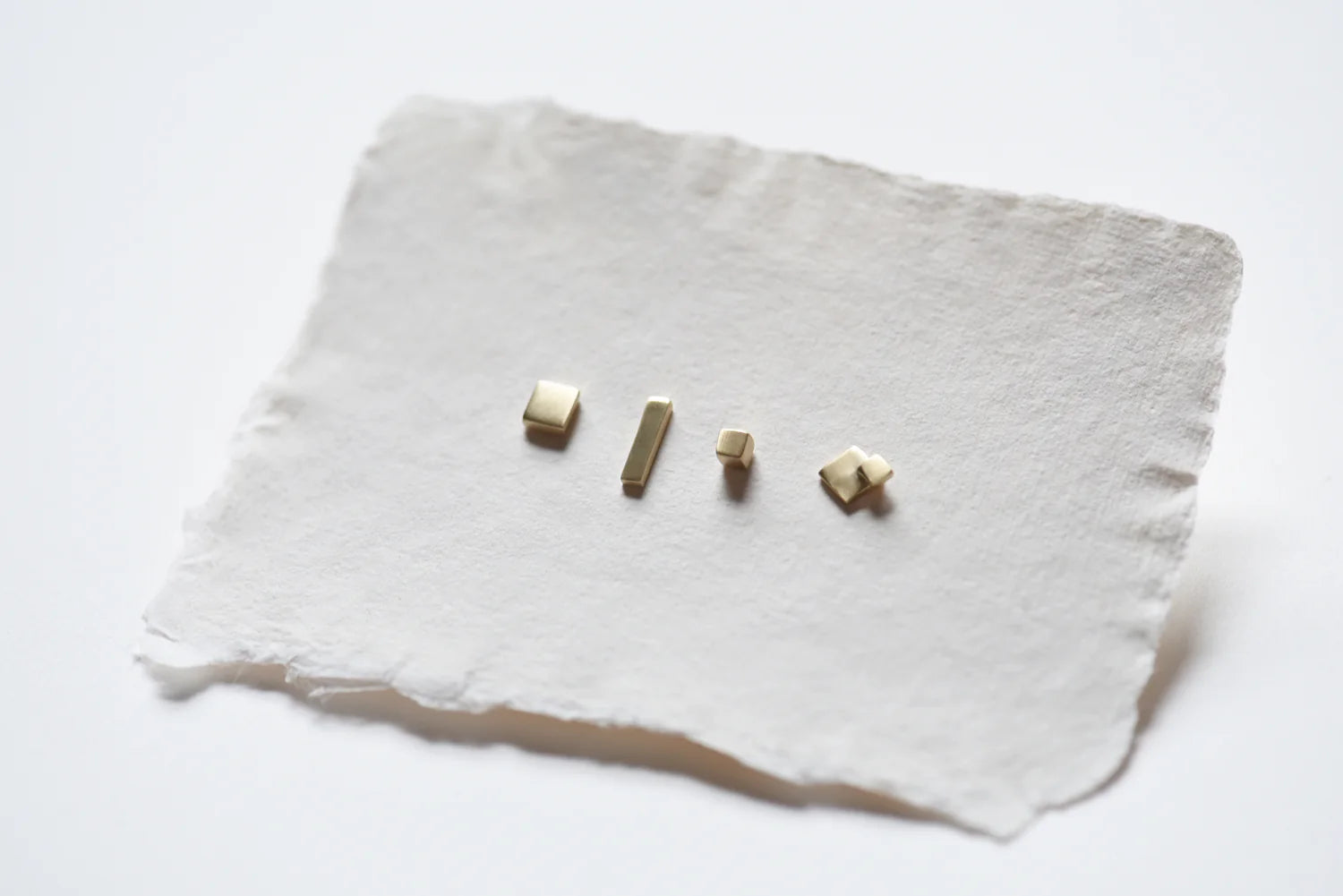 Earrings Studs Set of 4 Brass