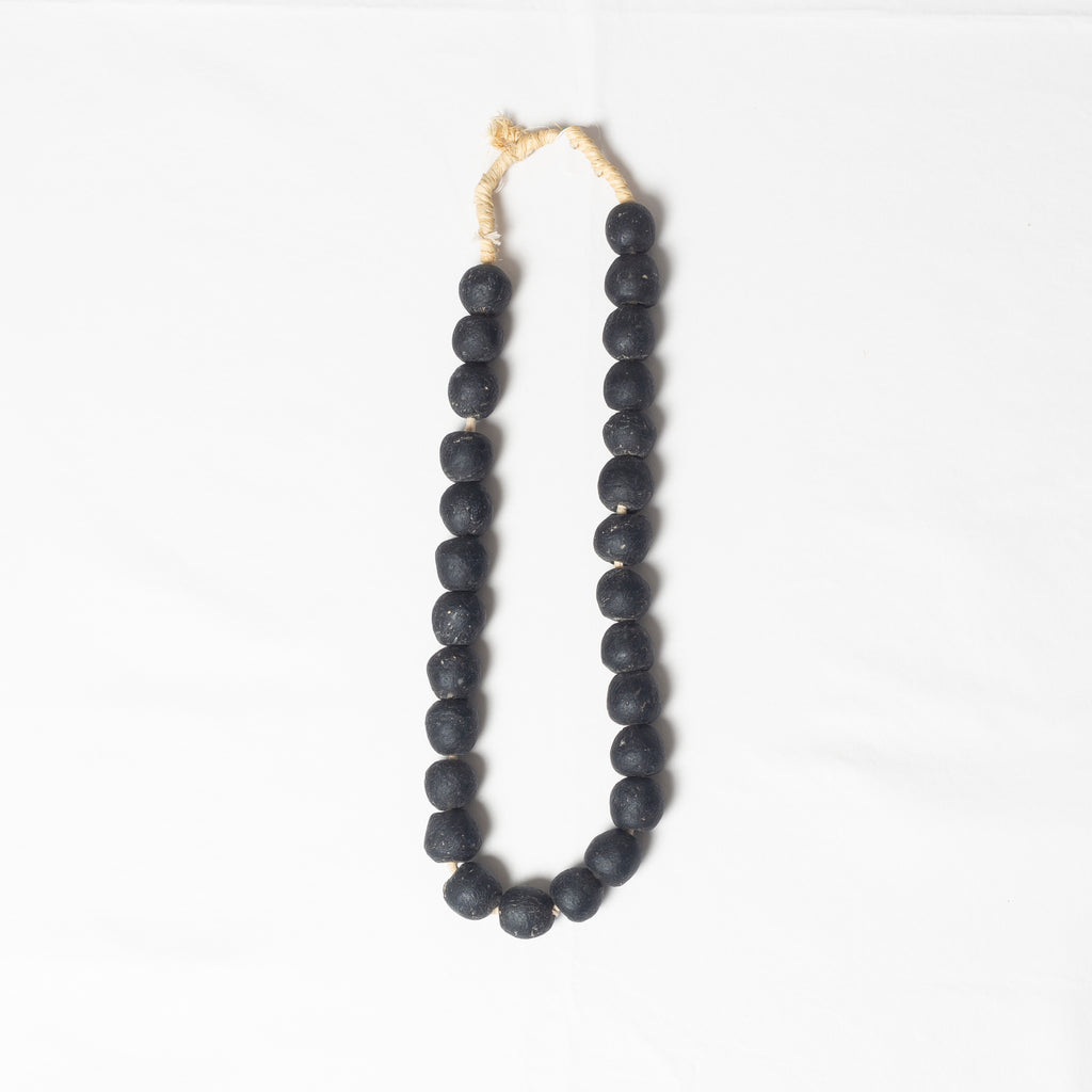 Vintage African Clay Beads: Large Weathered Black