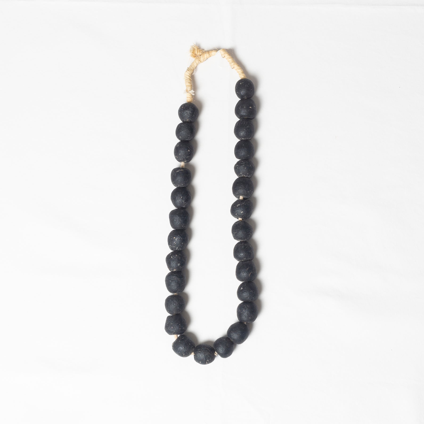 Vintage African Clay Beads: Large Weathered Black