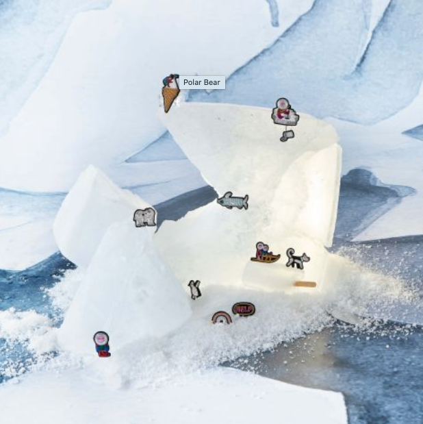 Hand Embroidered Brooch: Polar Bear