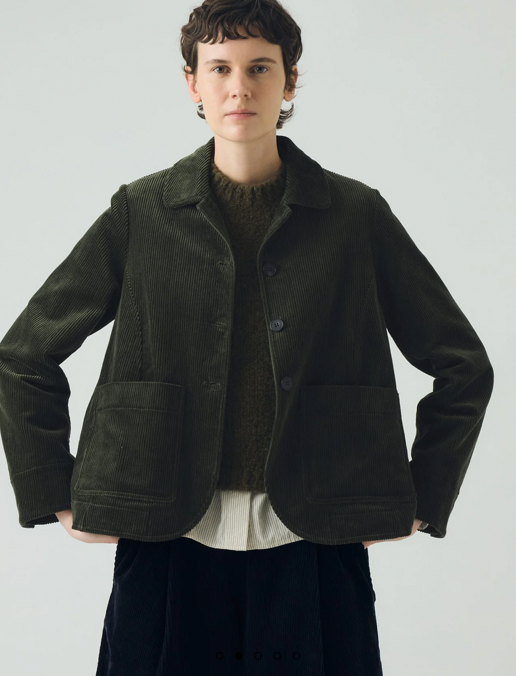 Round Collar Organic Cord Jacket