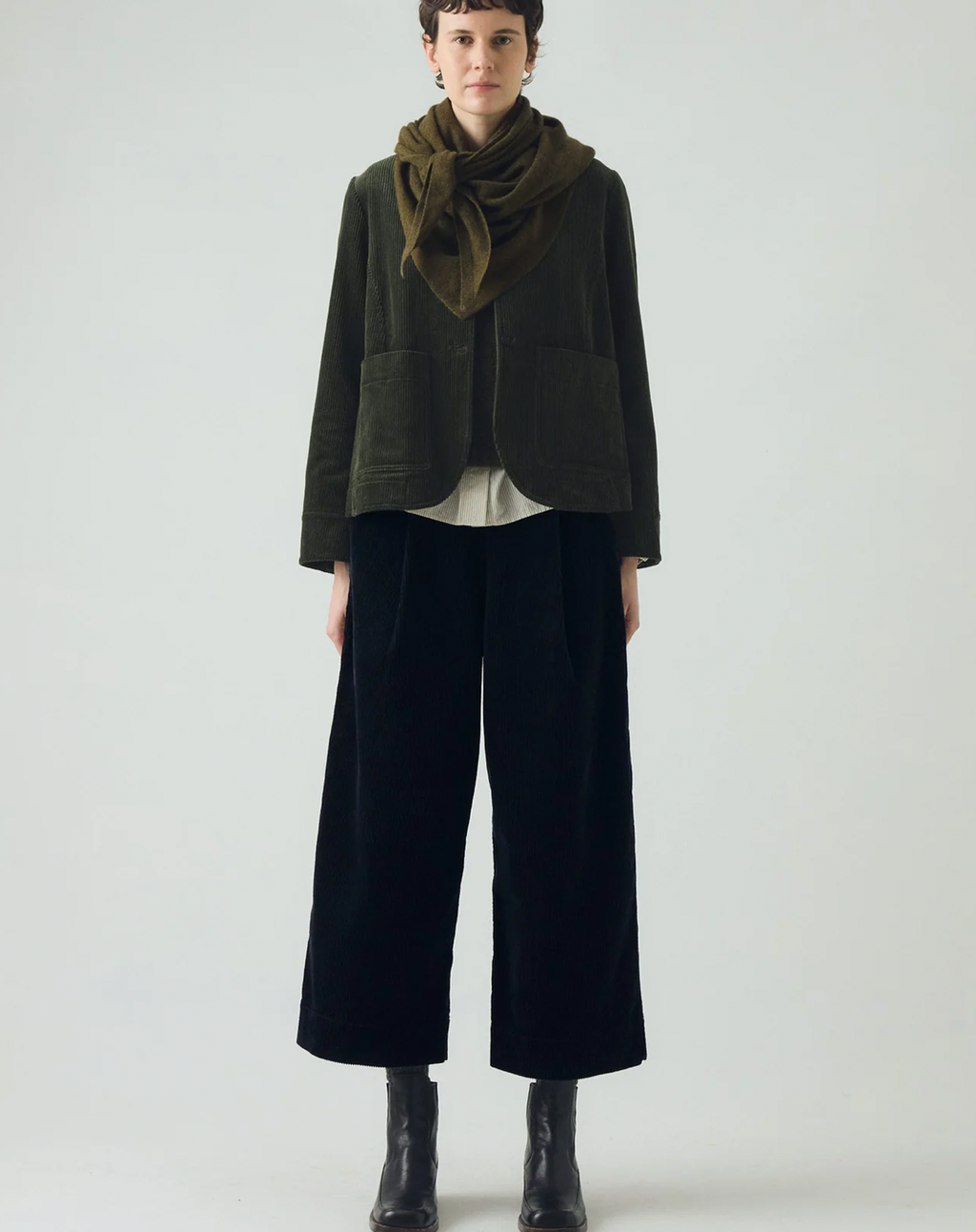 Round Collar Organic Cord Jacket