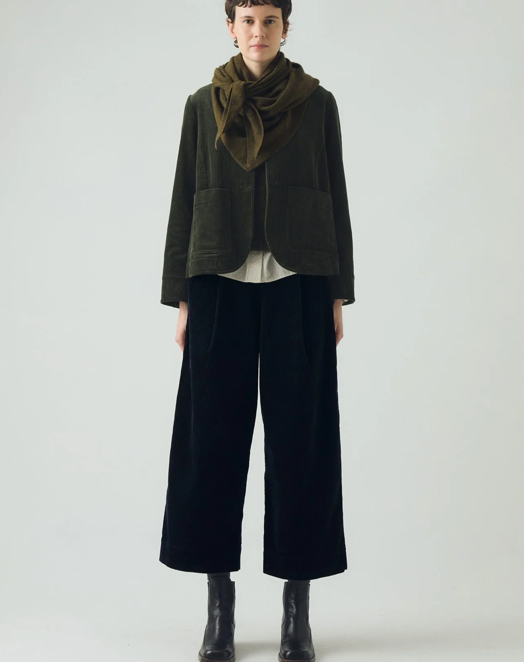 Round Collar Organic Cord Jacket