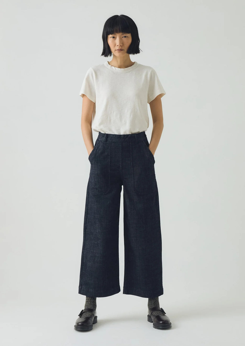 Annie Organic Indigo Side Button Jeans - SIZE 10