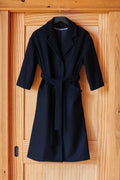 Drop Shoulder Long Coat - Charcoal