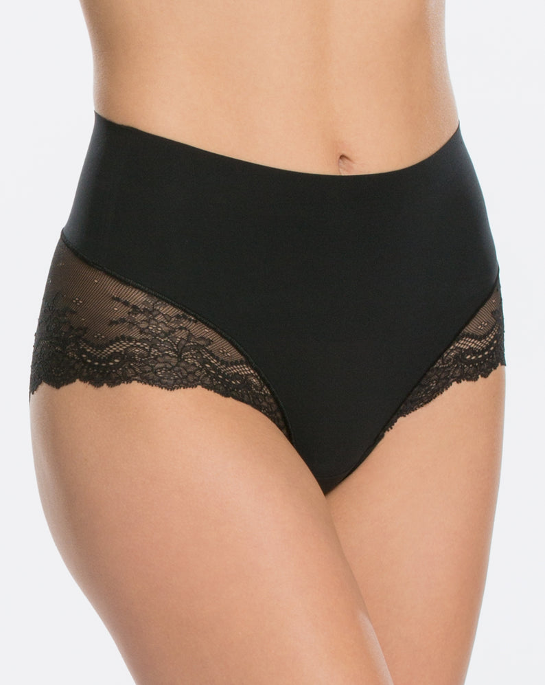 Undie-tectable® Smoothing Lace Hi-Hipster Panty - Very Black
