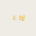 14k Gold Initial Post Earrings